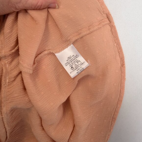 Cotton Bleu Peasant Top Size 3X Peach Short Sleeve Rayon - Picture 5 of 5